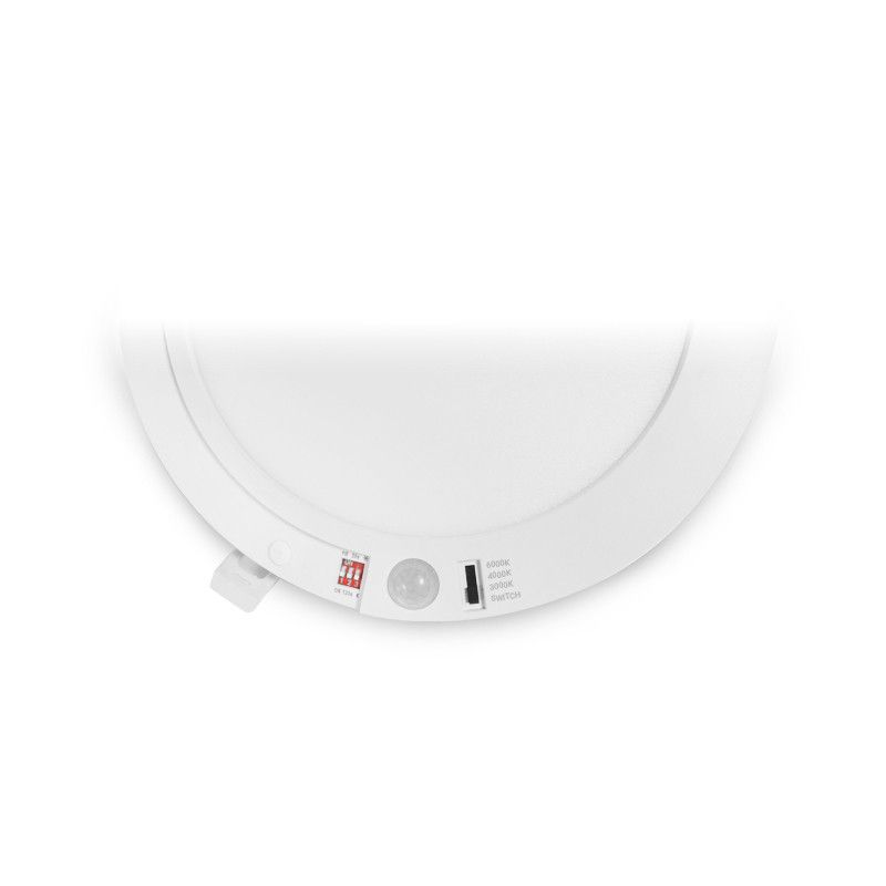 MIIDEX PLAFONNIER LED BLANC Ø230 18W CCT + DÉTECTEUR IR