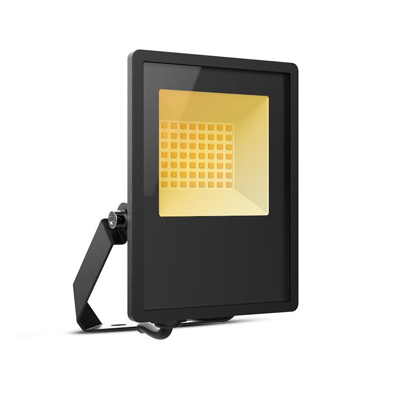 MIIDEX Projecteur LED Plat Noir 20W 3000K IP65 à détecteur