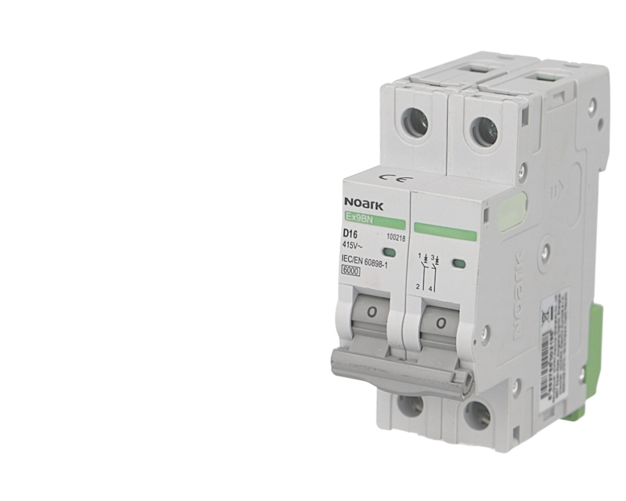 Disjoncteur Bipolaire modulaire 10A courbe D Noark Ex9BN