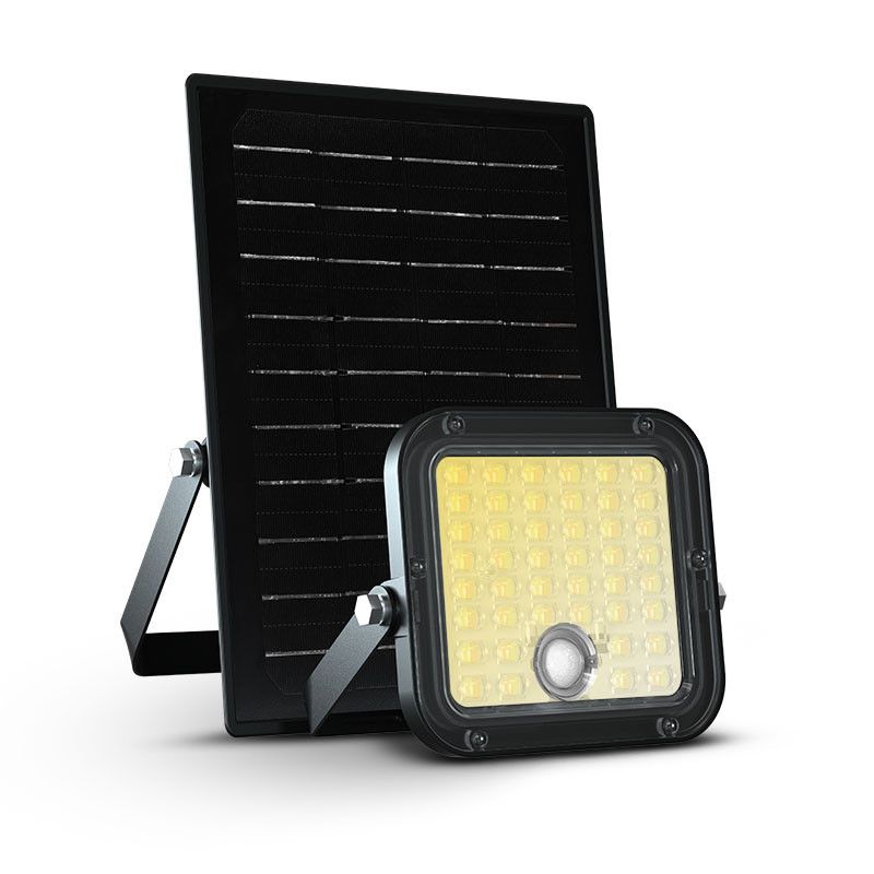 MIIDEX Projecteur LED Solaire Asymétrique avec Détecteur IR 10W 2CCT IP65 + Télécommande