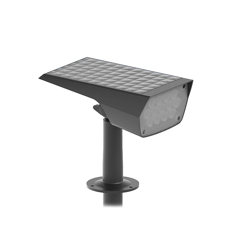 MIIDEX Projecteur Piquet LED Solaire Carré 2W 3000K Noir 480 mm IP65