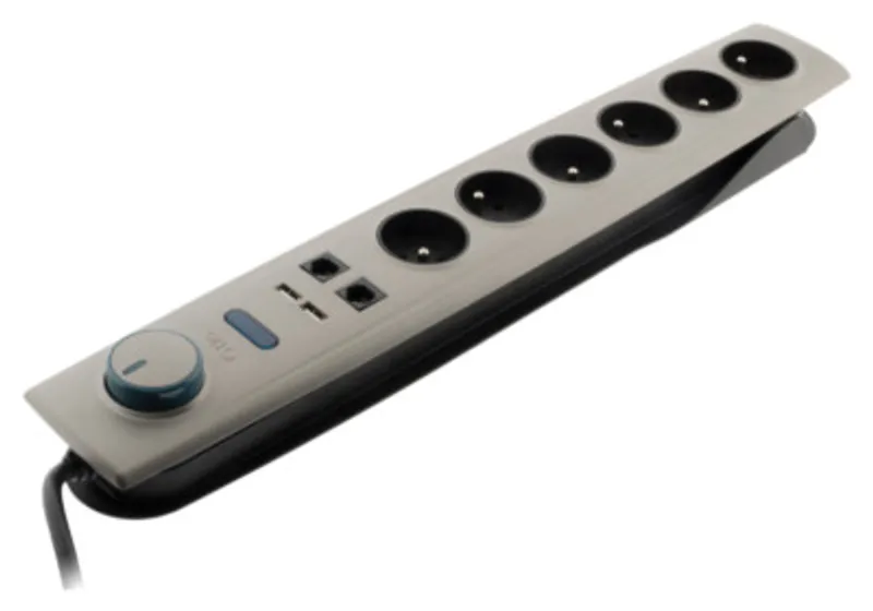 OTIO Bloc multiprise parafoudre avec interrupteur 6 prises +2 prises USB+2 prises RJ11/45 OTIO/760032