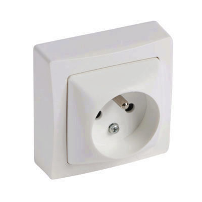 Prise 2 pôles + terre ASL blanc Chantier