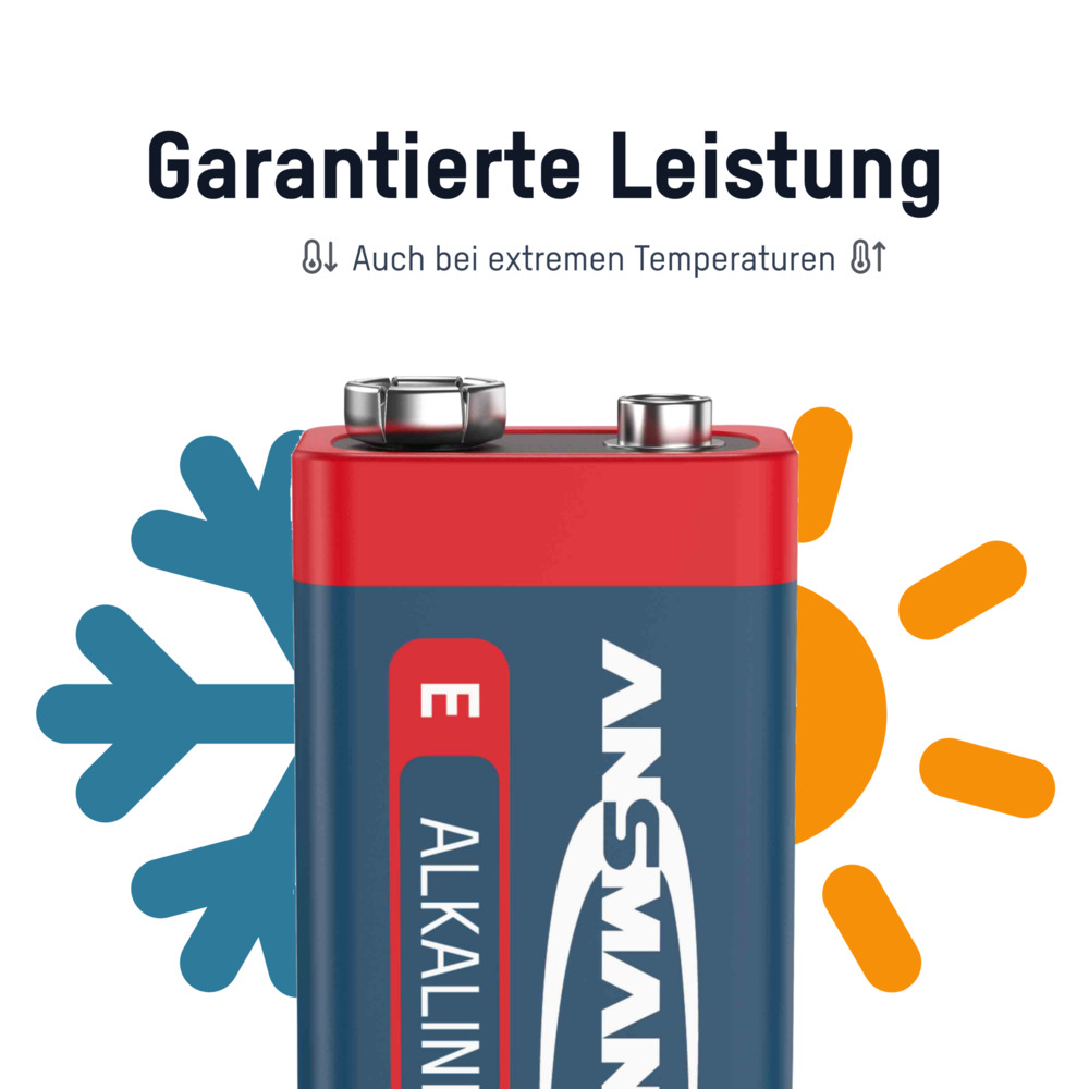 Alcalines RED LINE ANSMANN Block 9V E - Blister de 1