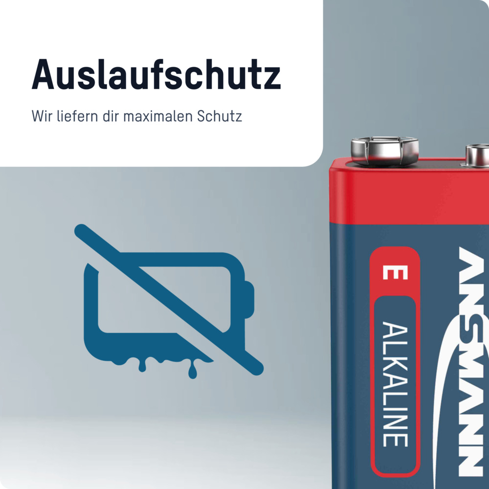 Alcalines RED LINE ANSMANN Block 9V E - Blister de 1