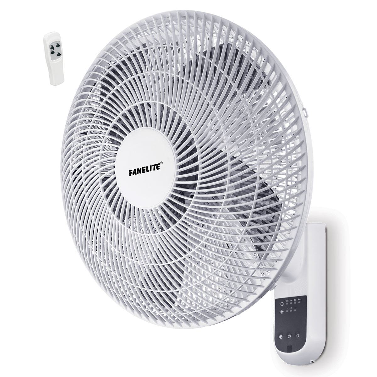 Fanelite Ventilateur mural blanc diamètre 40cm - Grille Plastique - Télécommande
