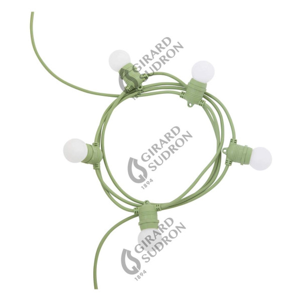 GIRARD SUDRON GUINGUETTE GUIRLANDE LUMINEUSE EXTERIEURE VERTE 5M DOUILLE E27 X 5