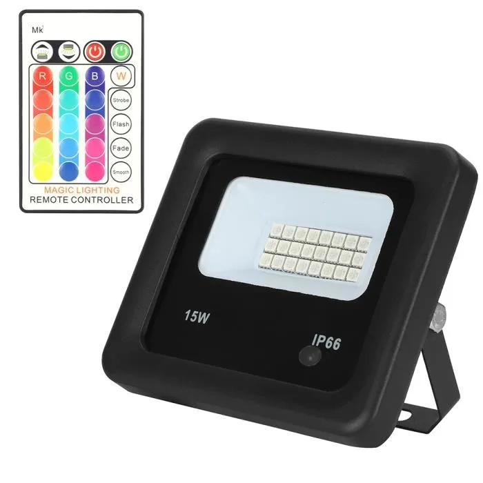 RGB FLOODLIGHT 15W WITH REMOTE