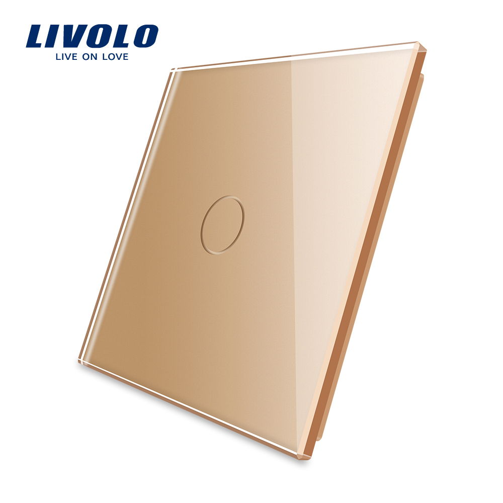 LIVOLO Plaque champagne 1 bouton pour 1 interrupteur tactile simple