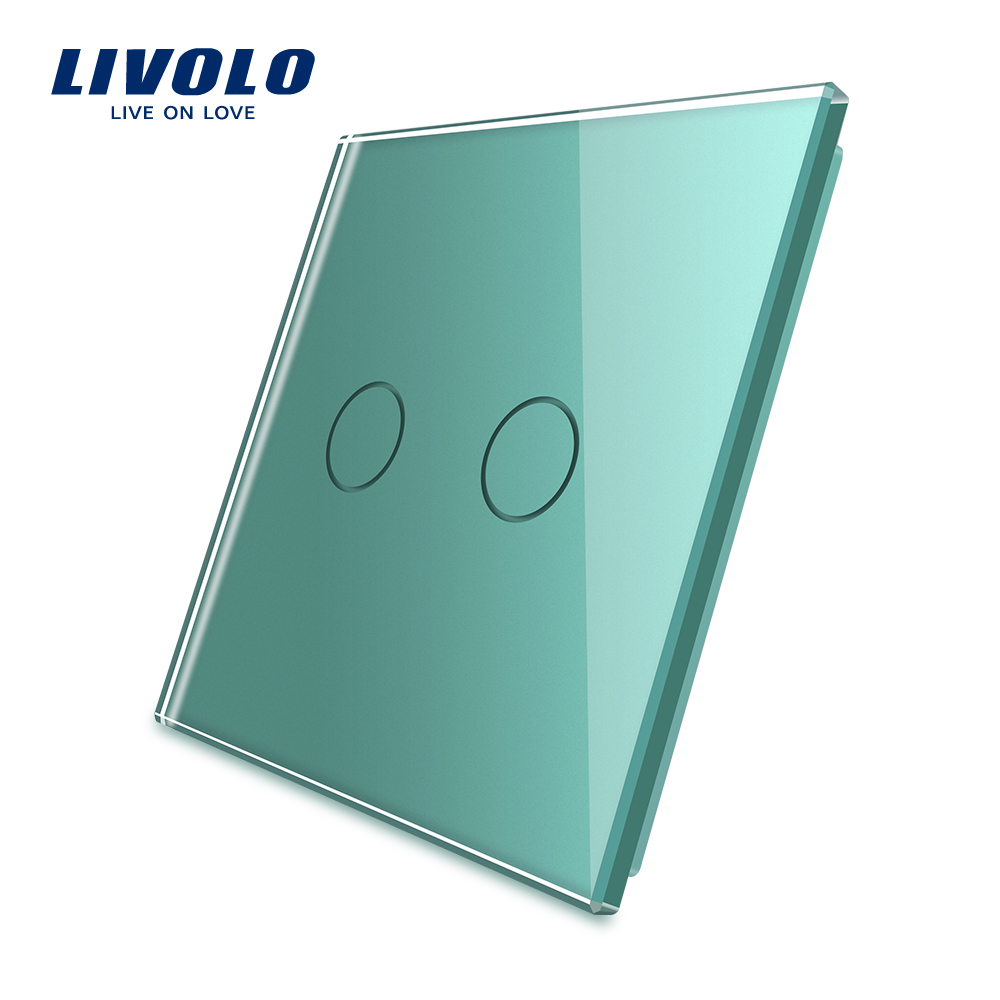 LIVOLO Plaque verte 2 boutons pour 1 interrupteur tactile double