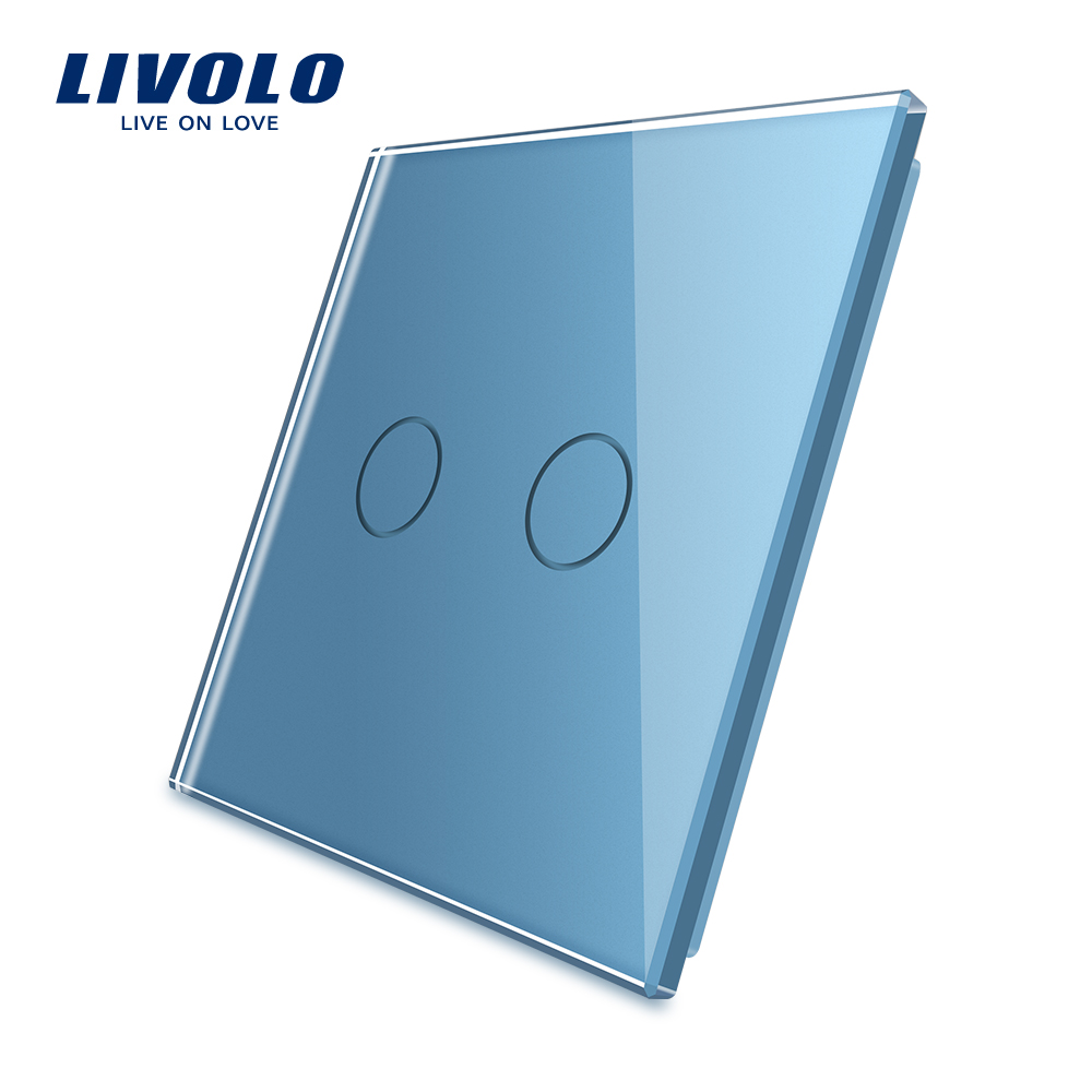 LIVOLO Plaque bleue 2 boutons pour 1 interrupteur tactile double