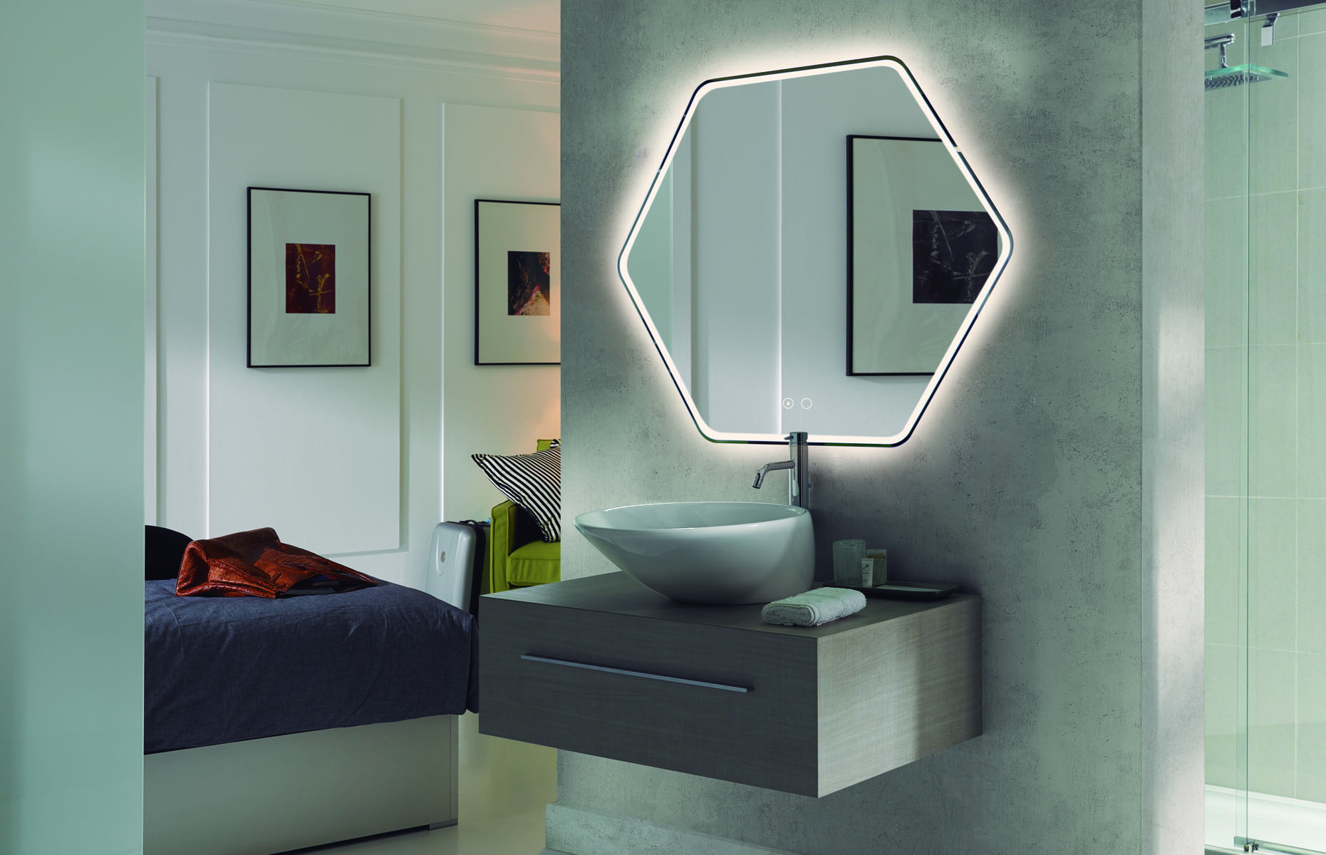 FOCCO Miroir avec lumière LED COLETTE TOUCH 790x700MM 4000K