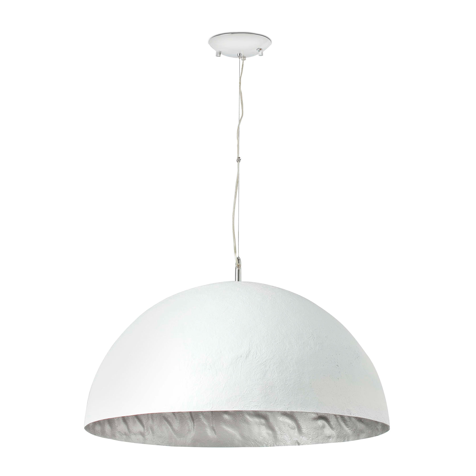 FARO MAGMA-P SUSPENSION BLANCHE ET ARGENT 3 X E27 60W