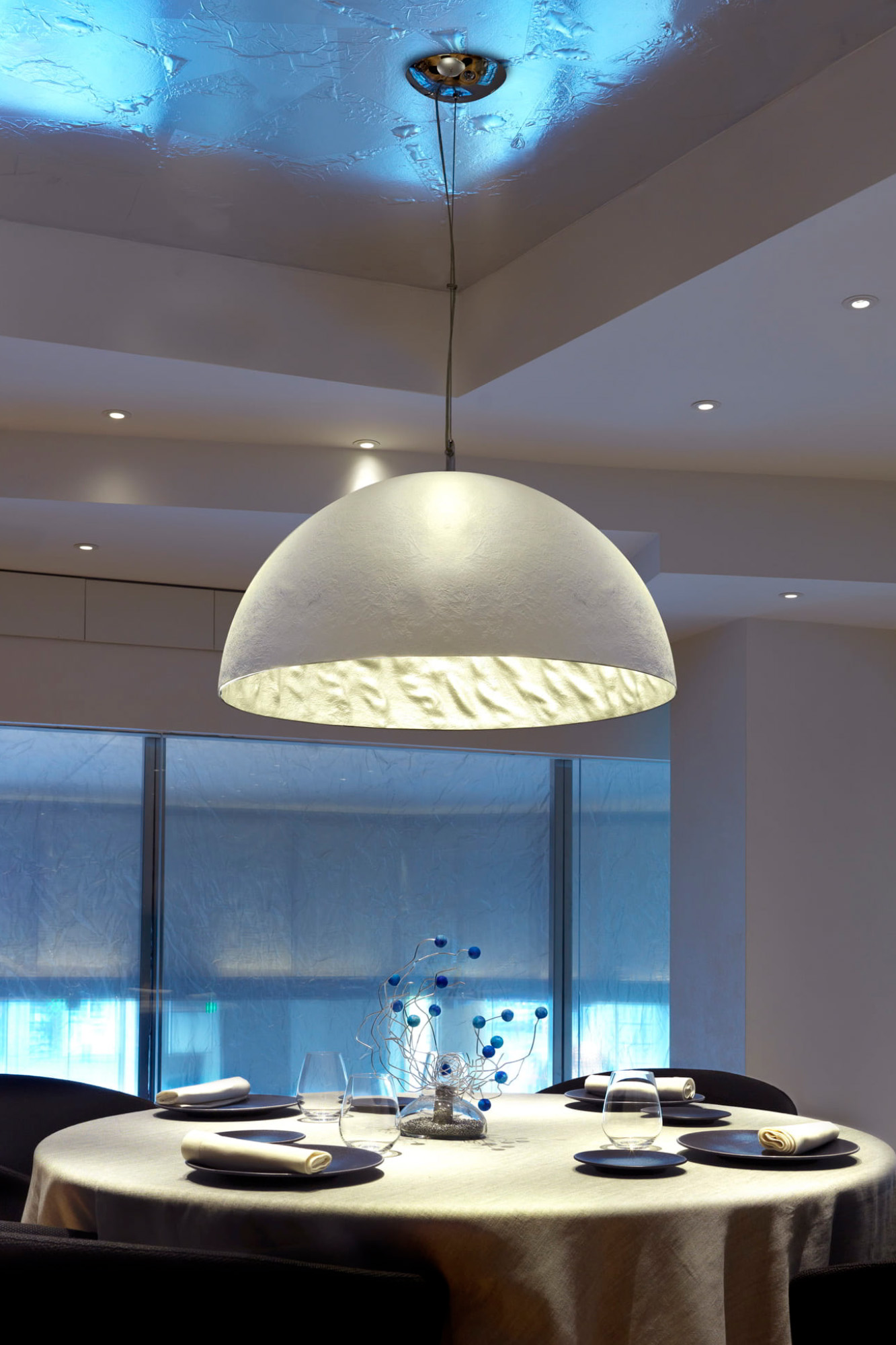 FARO MAGMA-P SUSPENSION BLANCHE ET ARGENT 3 X E27 60W