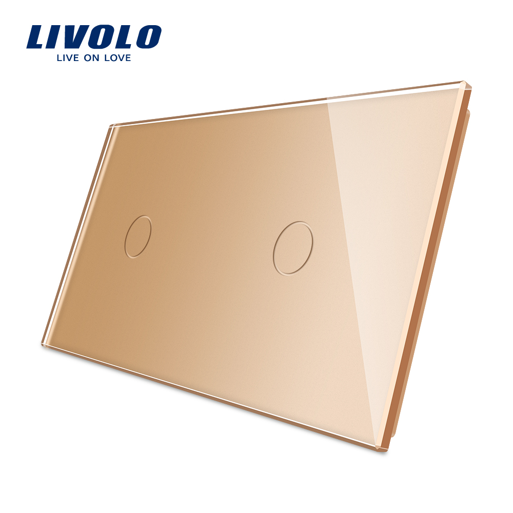 LIVOLO Plaque champagne 2 boutons pour 2 interrupteur tactile simple