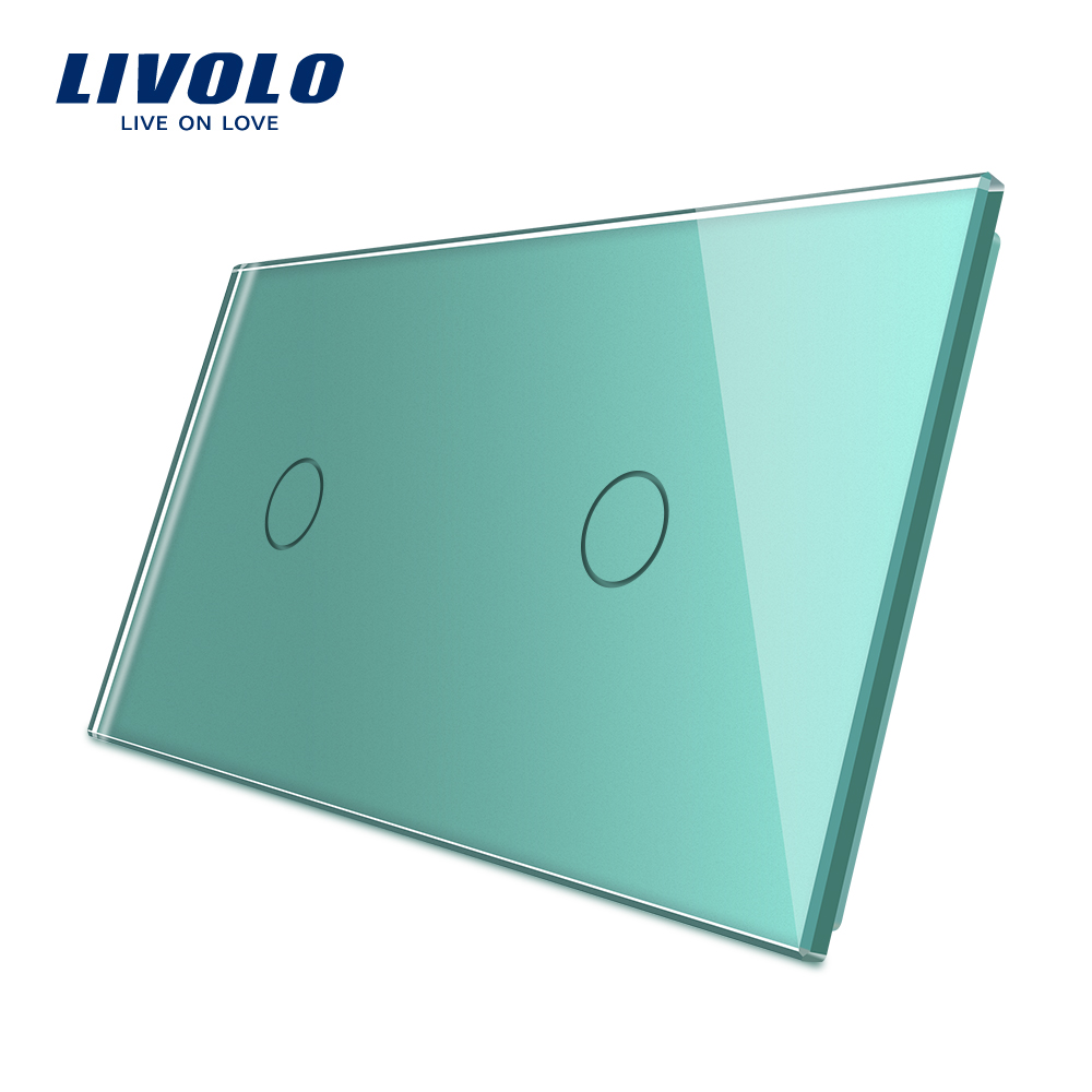 LIVOLO Plaque verte 2 boutons pour 2 interrupteur tactile simple