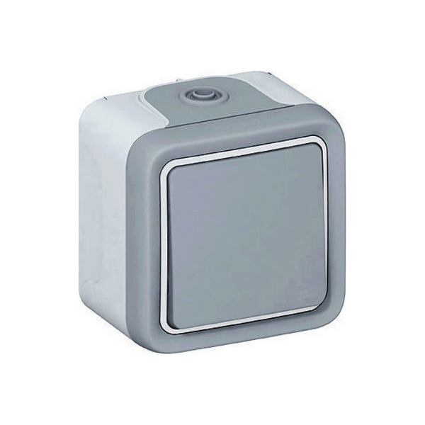 Prise 2 pôles+terre à volet Plexo étanche IP55 gris LEGRAND