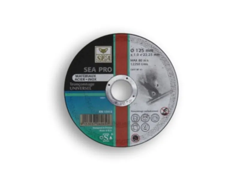 Lot de 5 disques à tronçonner coupe-tout métaux et matériaux Ø 125 mm SEA/12413