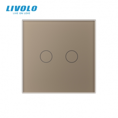 LIVOLO PLAQUE EN VERRE 2 BOUTONS NOIRE
