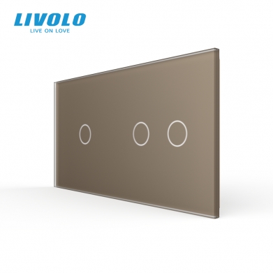 LIVOLO PLAQUE EN VERRE 1 + 1 BOUTONS BLANCHE