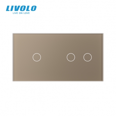 LIVOLO PLAQUE EN VERRE 1 + 1 BOUTONS NOIRE