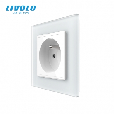 LIVOLO PLAQUE EN VERRE POUR UNE PRISE GRISE