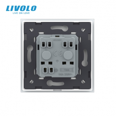 LIVOLO PLAQUE EN VERRE POUR UNE PRISE GRISE