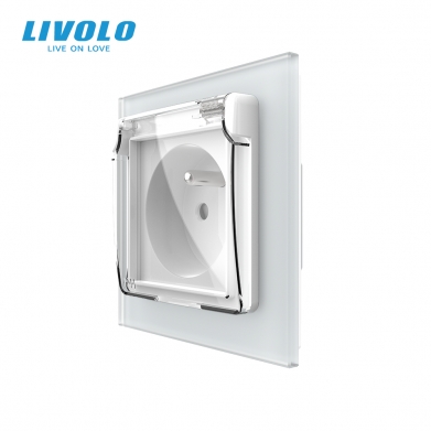 LIVOLO PLAQUE EN VERRE POUR 4 PRISES BLANCHE