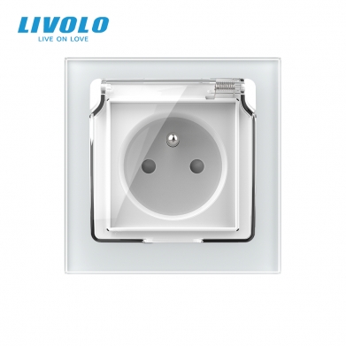 LIVOLO PLAQUE EN VERRE POUR 4 PRISES BLANCHE