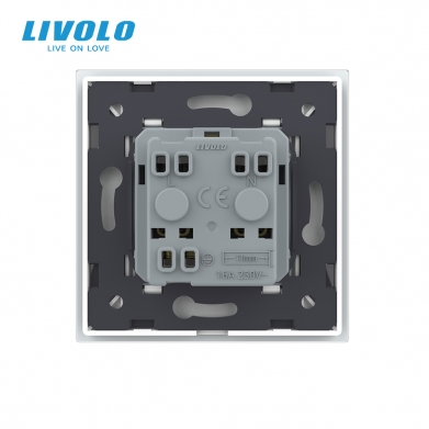 LIVOLO PLAQUE EN VERRE POUR 4 PRISES BLANCHE