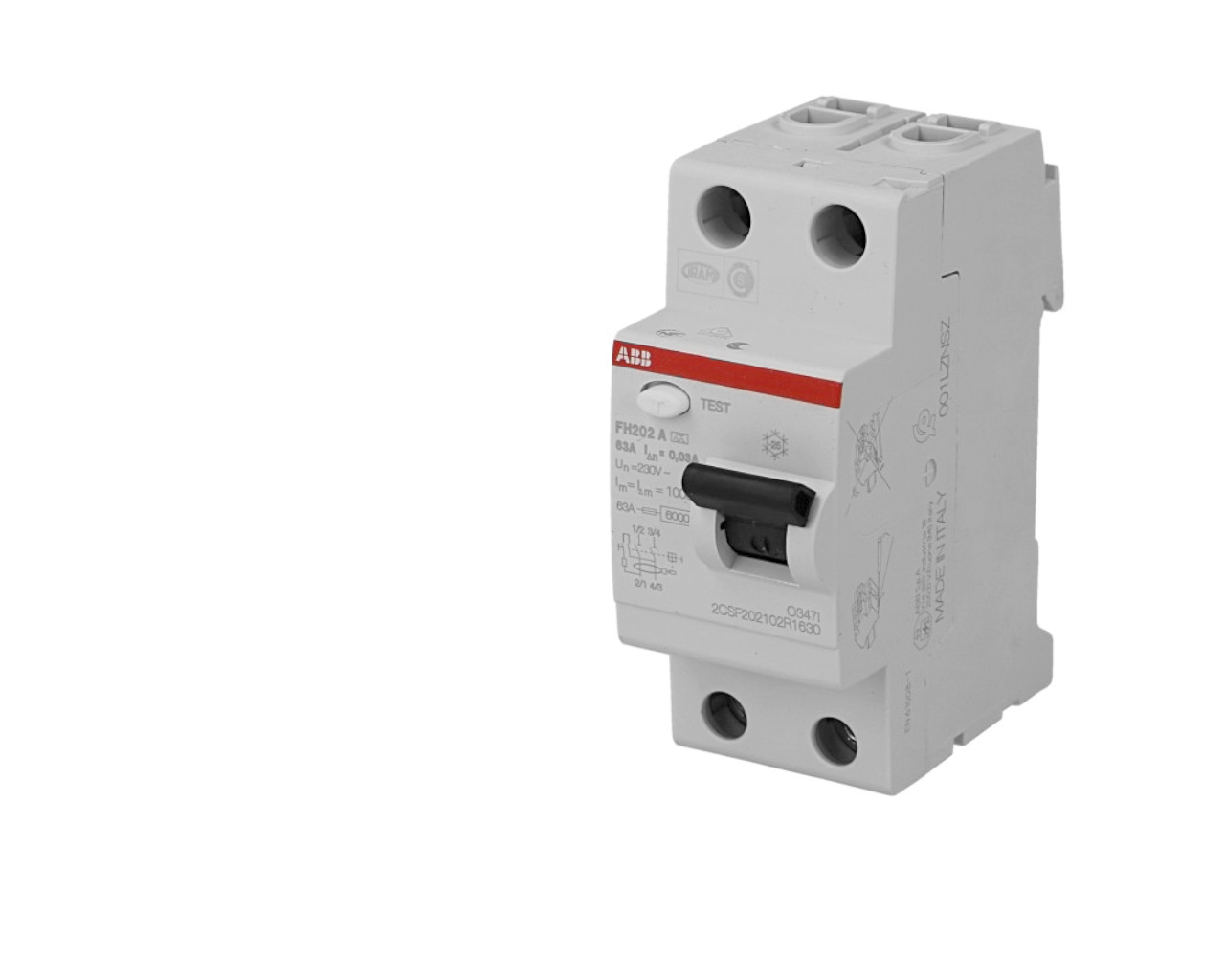 Interrupteur Différentiel 63A / 30mA / type A à vis ABB