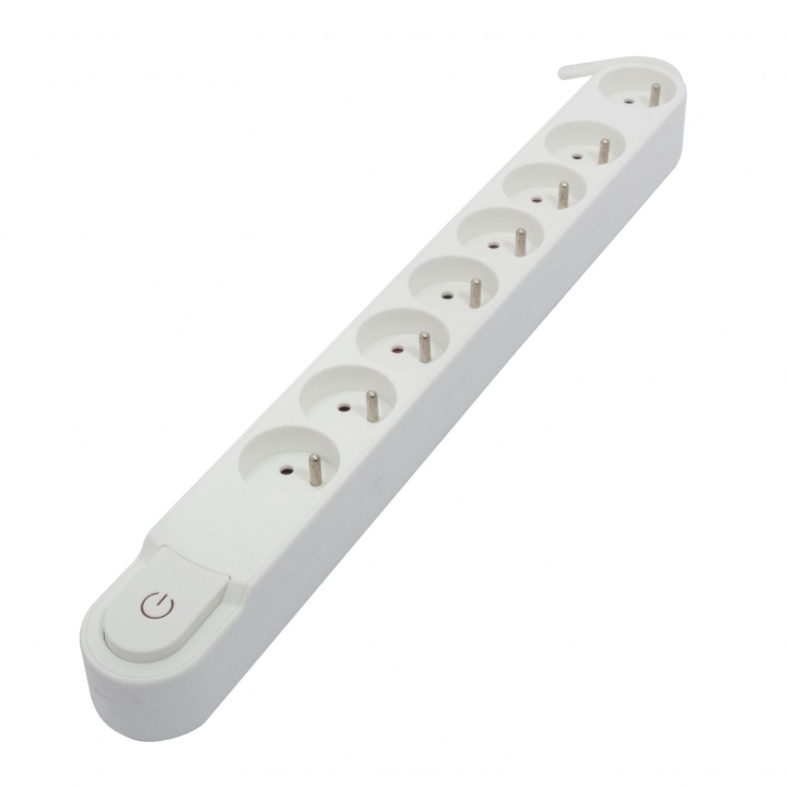 CHACON bloc Design avec Interrupteur 8X16A -1.5m blanc