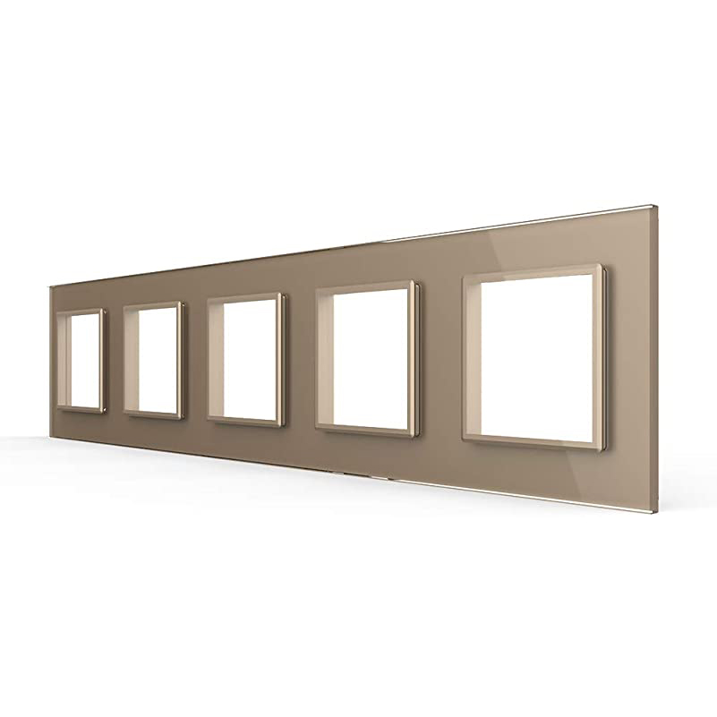 LIVOLO Plaque 5 prises champagne
