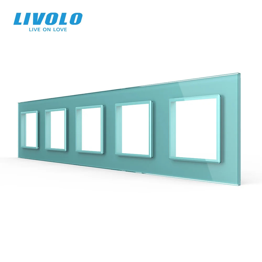 LIVOLO Plaque 5 prises verte
