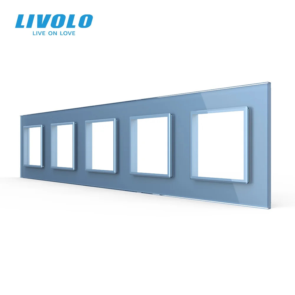 LIVOLO Plaque 5 prises bleue
