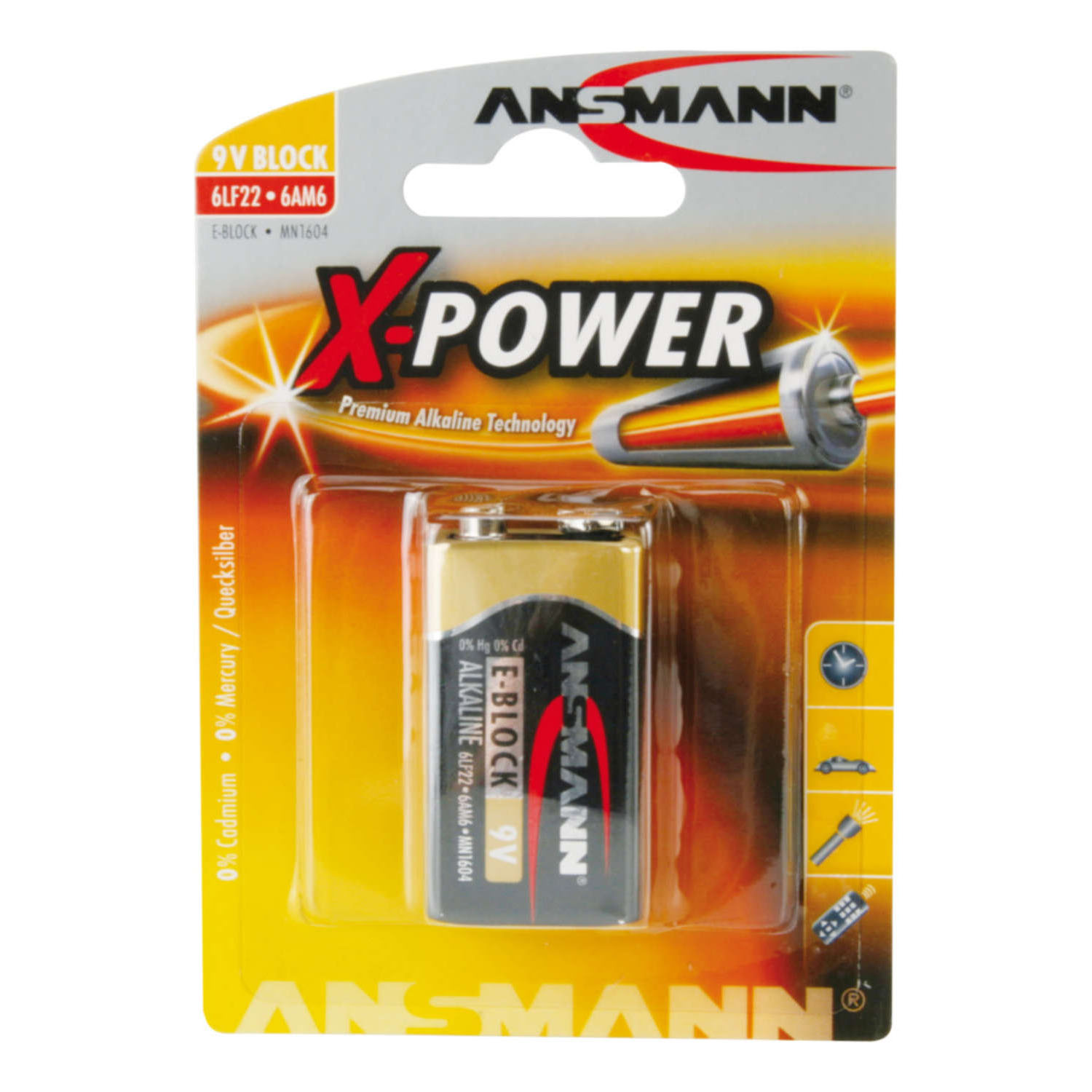 Alcaline XPOWER ANSMANN Block 9V Blister de 1