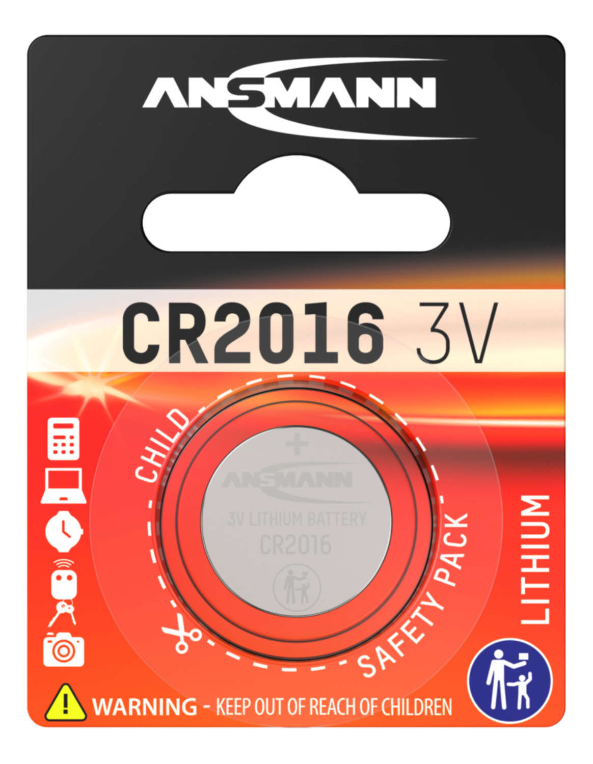 Piles lithium boutons ANSMANN CR 2016 3 V Lithium