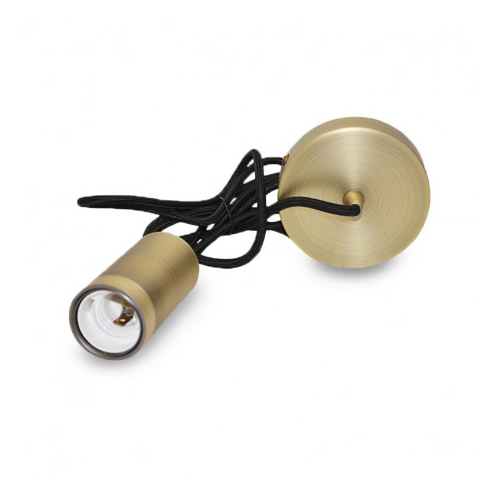 SUSPENSION DOUILLE E27 METAL M009 CYLINDRE MAT BRONZE + CÂBLE 2M