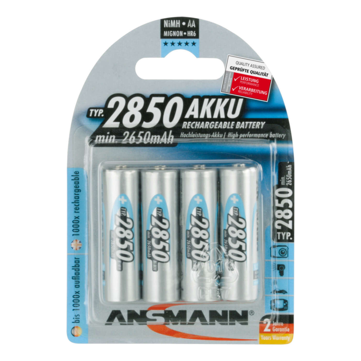 Ansman AA - 2850mAh Rechargeable Blister de 4