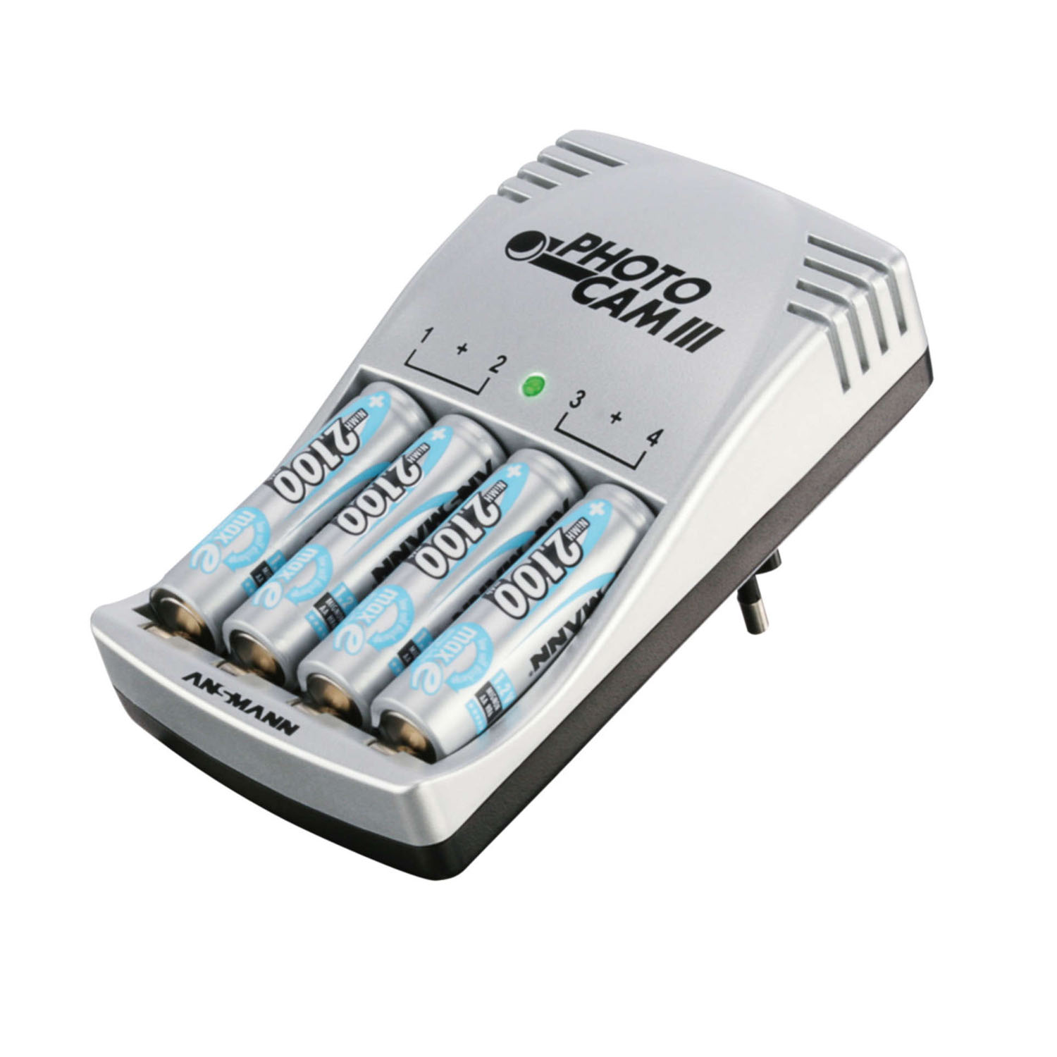 Chargeur pour pour 2-4 AA / AAA livré avec 4 accus maxE AA (pré-chargés) 2100mAh