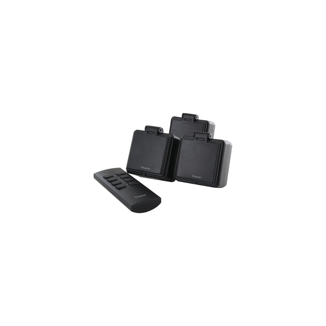 CHACON SET 3 MINI PRISES EXTERIEURES ON/OFF 2300W + TELECOMMANDE