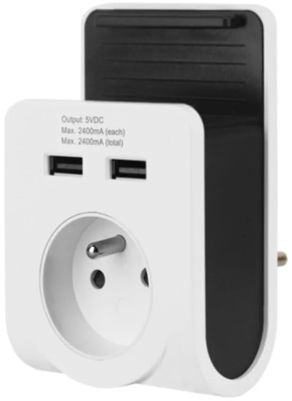 DOUBLE CHARGEUR USB SUR PRISE MURAL/6005F