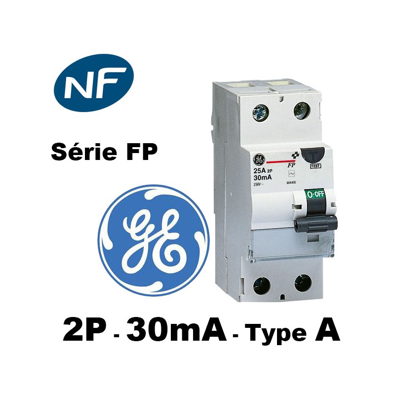 Interrupteur différentiel type A 30mA 40A GE série FP