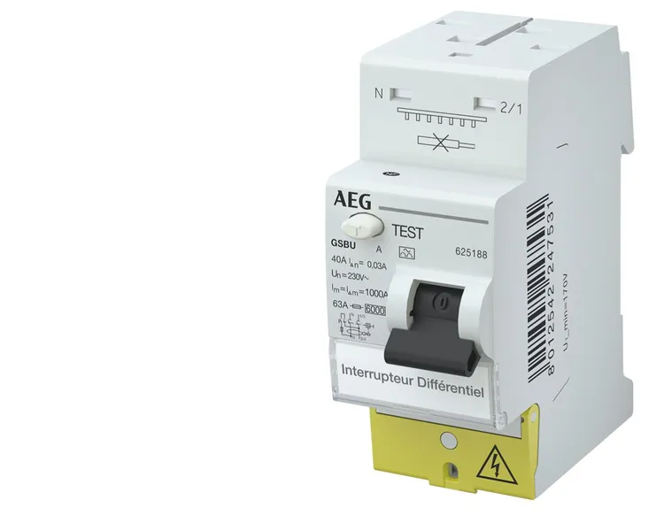 Interrupteur Différentiel 40A / 30mA / type A à vis / auto AEG