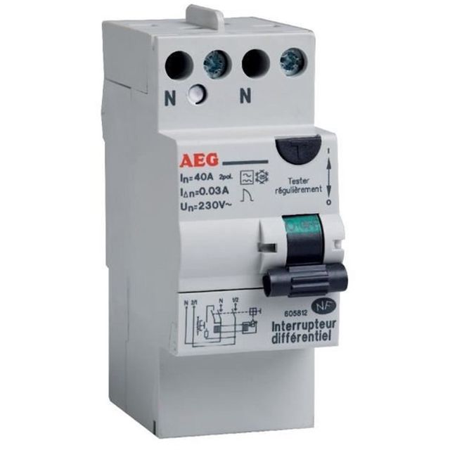 Interrupteur Différentiel 63A / 30mA / type AC à vis / auto AEG