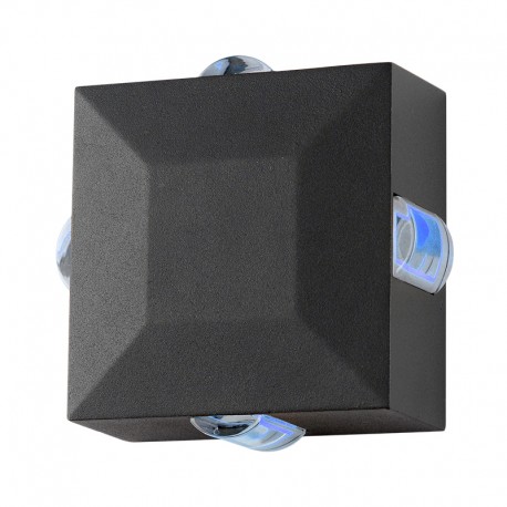 VISION-EL APPLIQUE MURALE CARRÉ LED 6W DIFFUSEUR BLEU GRIS IP54