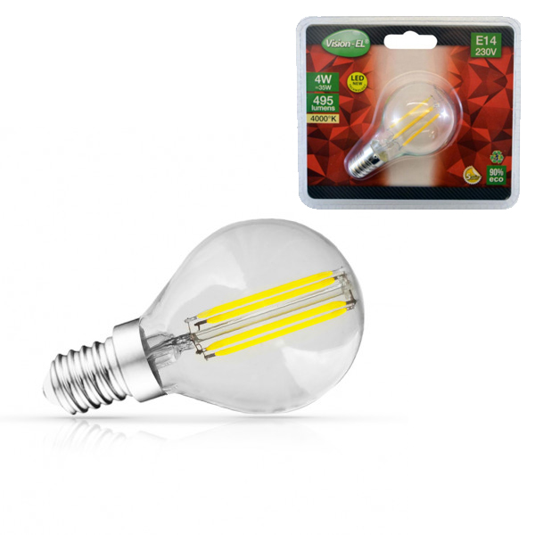 VISION EL AMPOULE LED E14 FILAMENT BULB 4W 4000°K