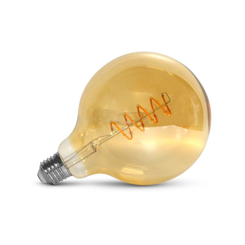 AMPOULE LED E27 G125 FILAMENT SPIRALE 4W 2700K GOLDEN