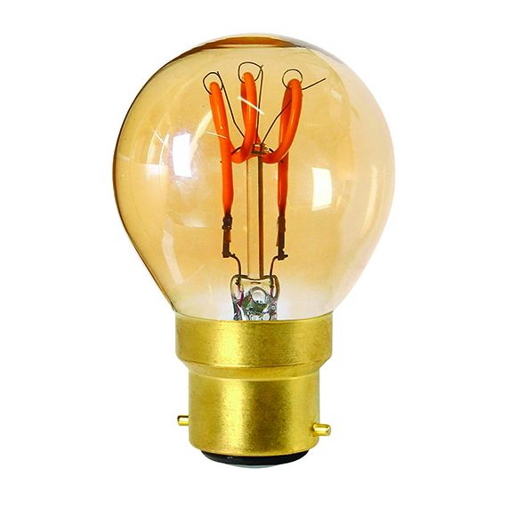 GIRARD SUDRON SPHÉRIQUE G45 FILAMENT LED TORSADÉE 3W B22 100LM DIM. AMBRE