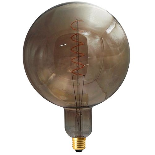 GIRARD SUDRONAMPOULE GÉANTE FILAMENT LED TWISTED 180MM 4W E27 2000K 160LM DIM. SMOKY